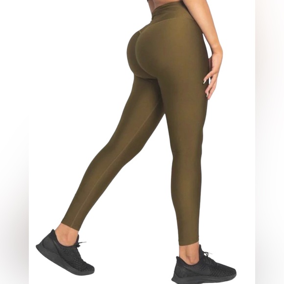 Obsession Shapewear Leggings Scrunched Butt Olive Size Large - Picture 3 of 10
